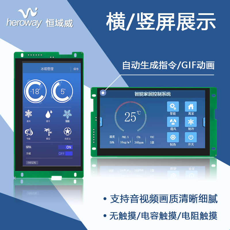 HYW043F 4.3寸無觸摸 RS232/TTL/485 音頻播放定制顯示屏