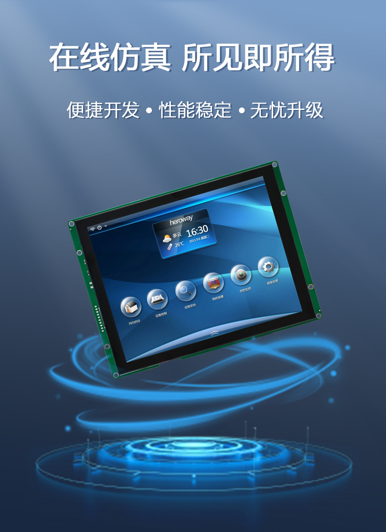 HYW080F3.0/8寸帶電容觸摸 232/485HMI組態(tài)液晶屏