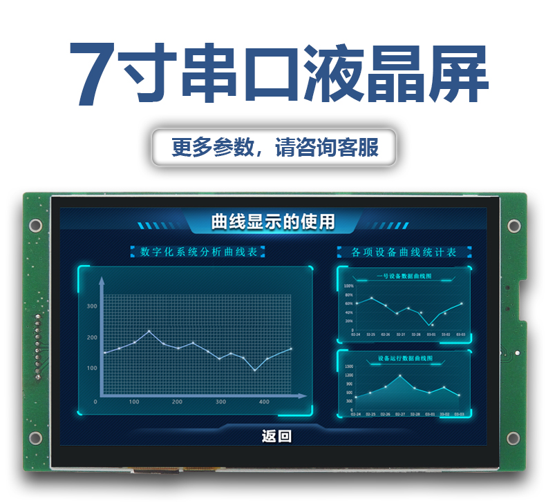 HYW070EK03 7寸HMI串口智能電容觸摸液晶顯示屏 帶外殼7寸人機交互屏